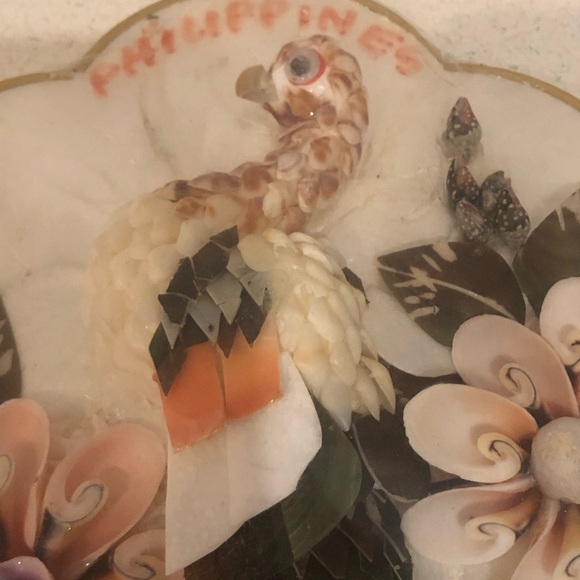 VTG 60s Pair Capiz Shell Art Wall Plaques Original Packaging Made in Philippines - Picture 6 of 15